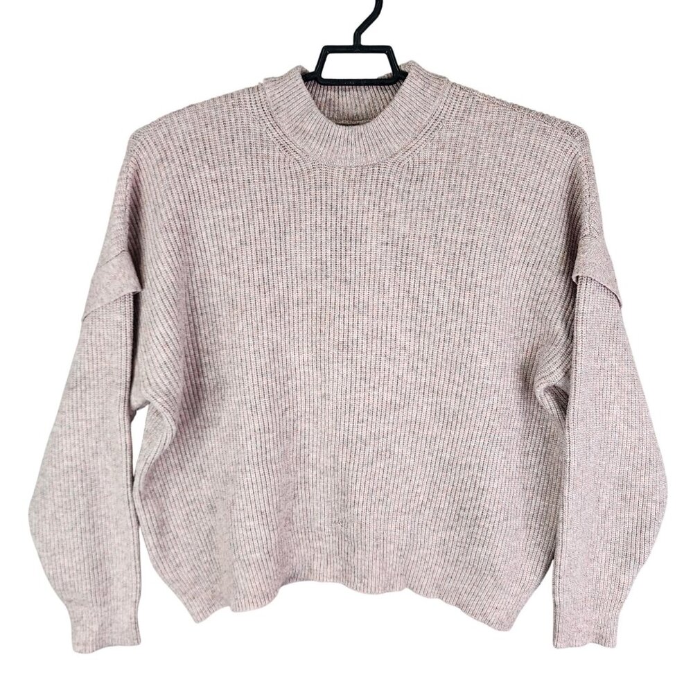 Womens Pink Terra & Sky Ribbed Knit Sweater Crew Neck Long Sleeve Size 2X